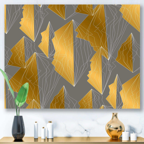 Golden Polygon Pattern - Living Room Wall Decor