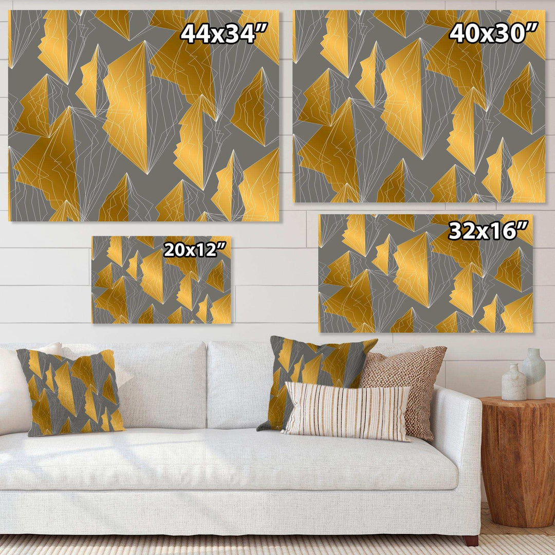 Golden Polygon Pattern - Living Room Wall Decor