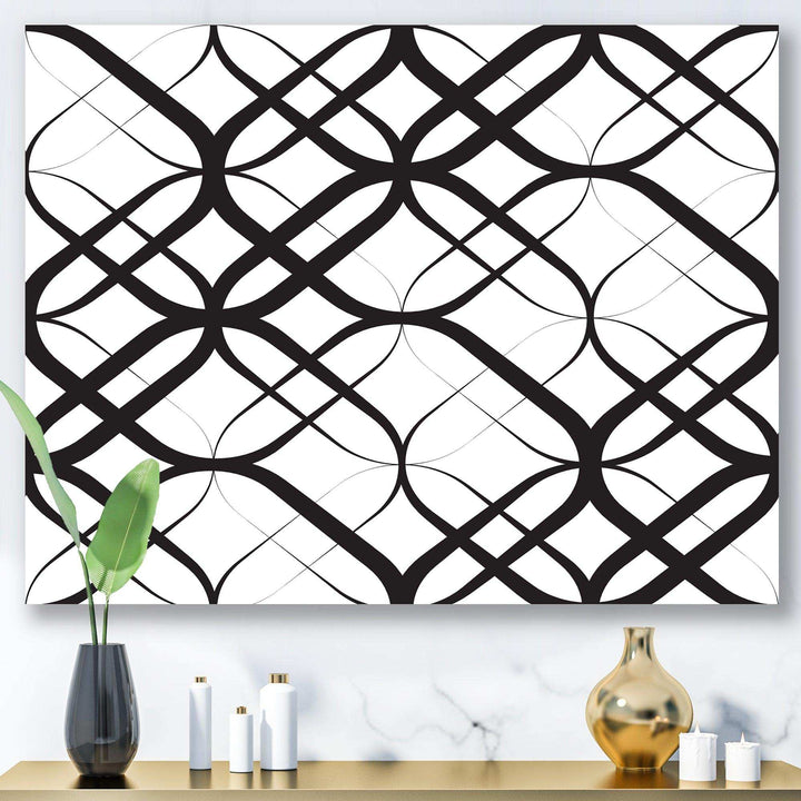Monochrome Geometric Pattern III - Living Room Wall Decor
