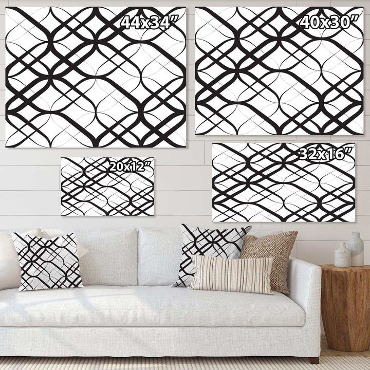 Monochrome Geometric Pattern III - Living Room Wall Decor