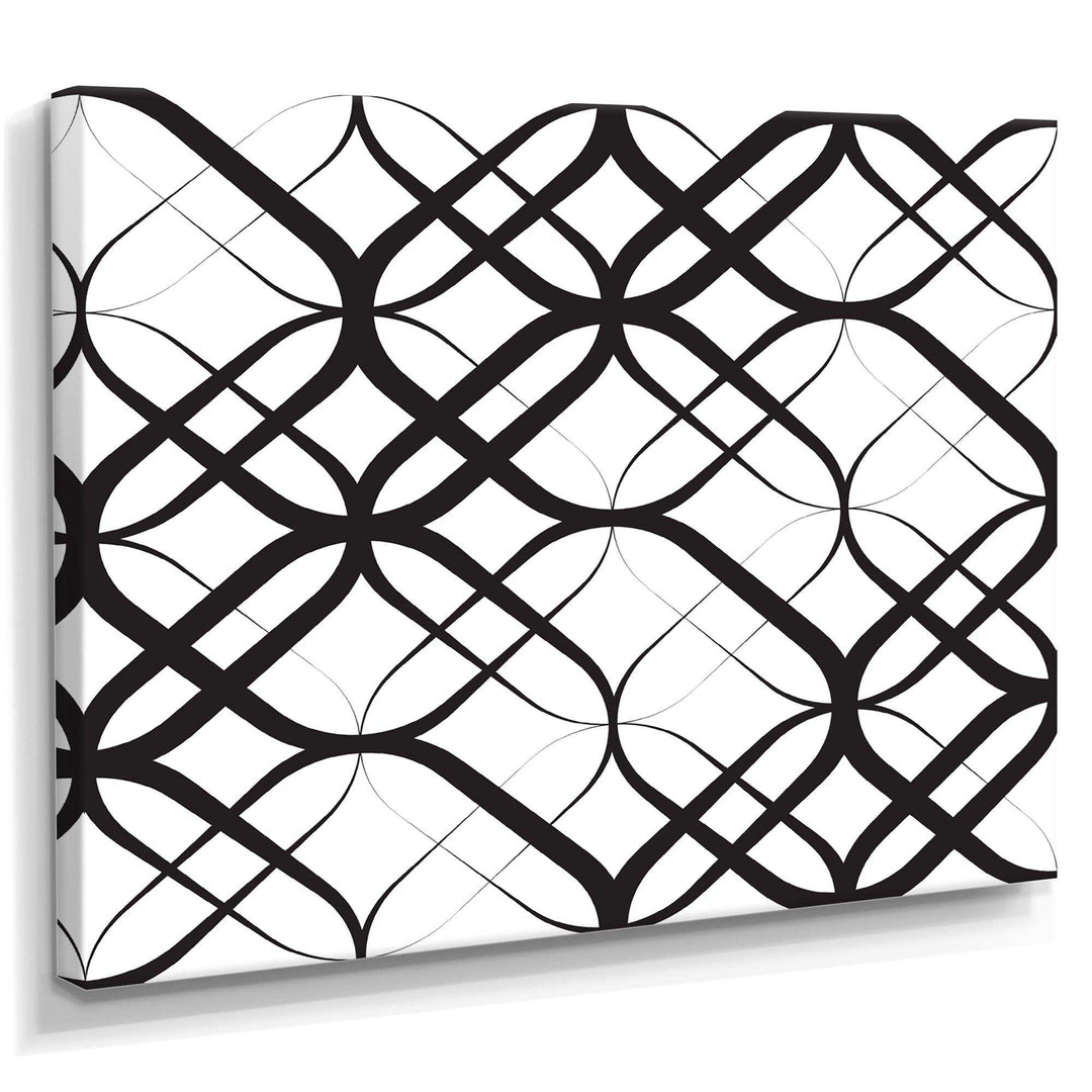 Monochrome Geometric Pattern III - Living Room Wall Decor