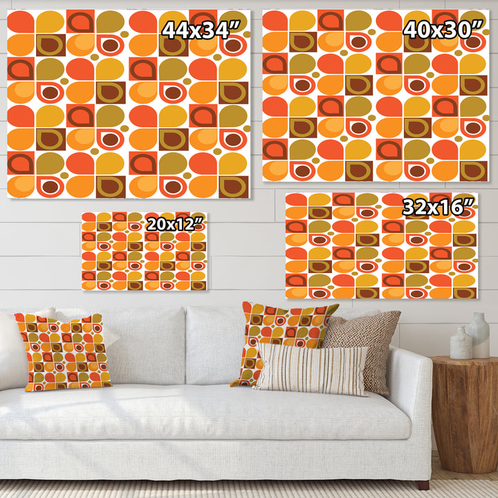 Abstract Retro Geometric Pattern VI Framed Print Matte White - 1.5" Width