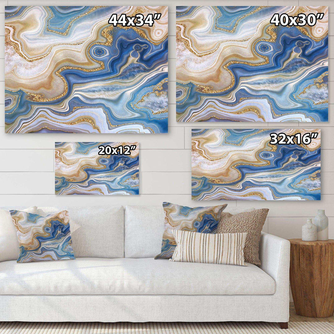 Ocean Blue Golden Jasper Agate II - Modern Wall Art Prints