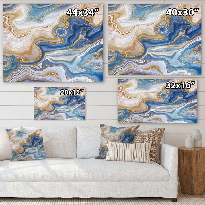 Ocean Blue Golden Jasper Agate II - Modern Wall Art Prints