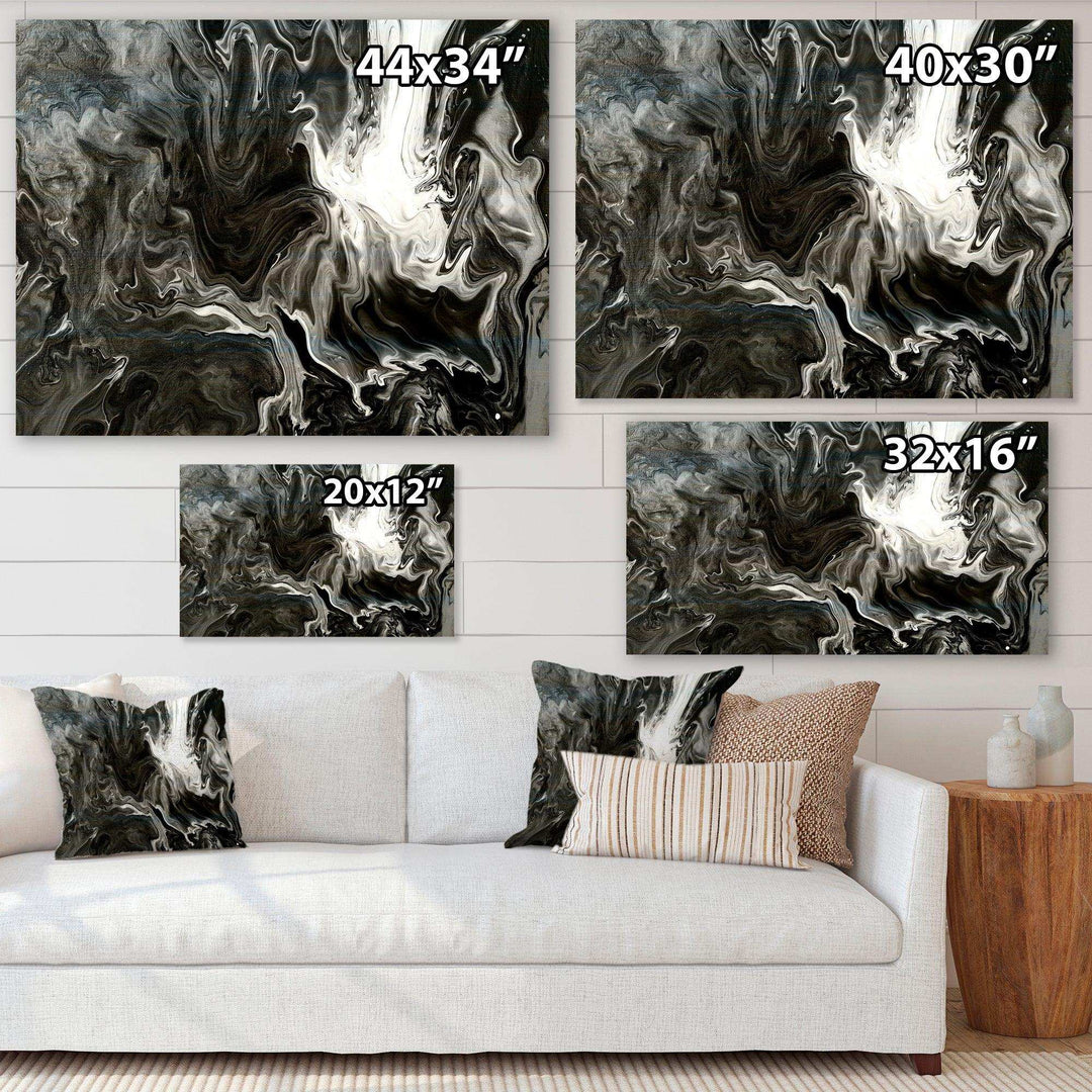 White, grey and White Hand Painted Marble Acrylic IV - Wall Art Prints