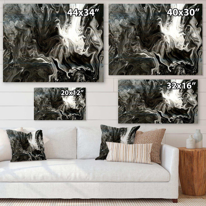 White, grey and White Hand Painted Marble Acrylic IV - Wall Art Prints
