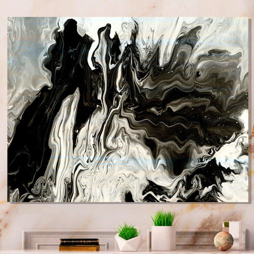 White, grey and White Marble Acrylic IX - Modern Living Room Wall Decor