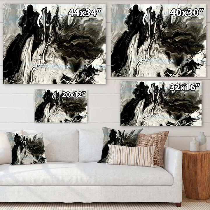 White, grey and White Marble Acrylic IX - Modern Living Room Wall Decor