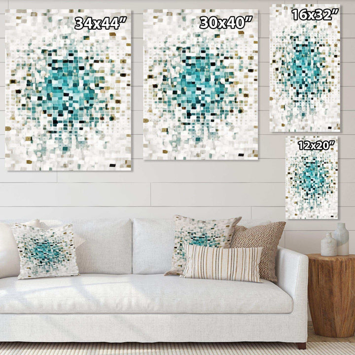 Geometric Blue Spots II - Canvas Wall Art