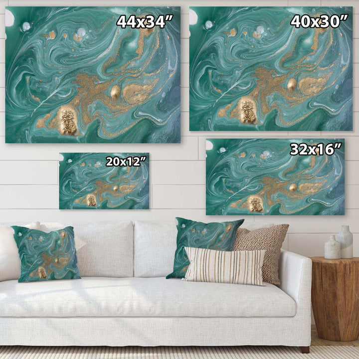 Nature Green and Gold Marble - Bedroom Wall Art
