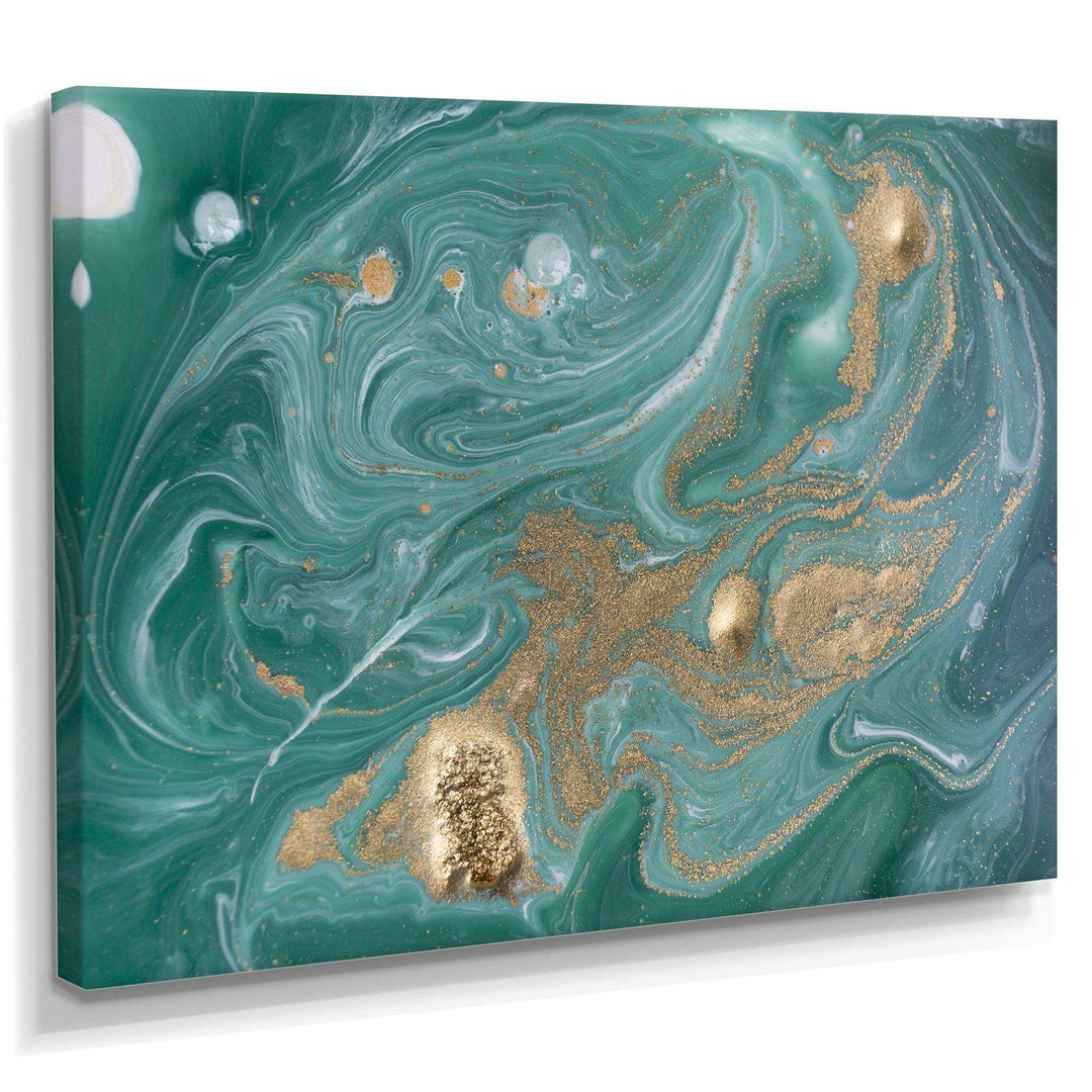 Nature Green and Gold Marble - Bedroom Wall Art