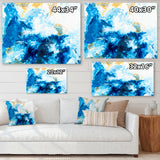 Blue and Gold Ocean Abstract Marble