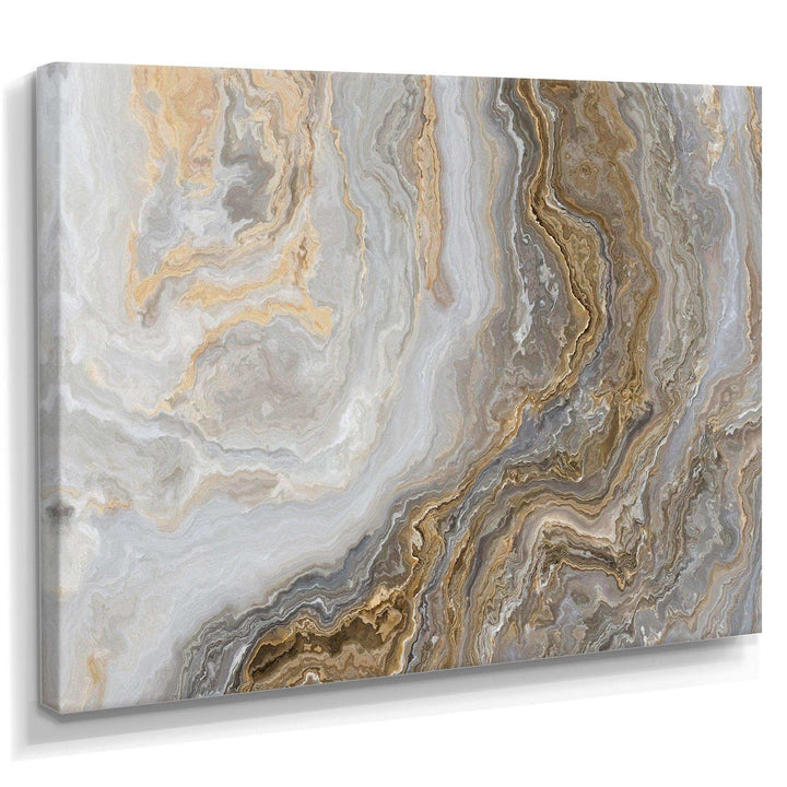 White Marble with Curley Grey and Gold Veins - Bedroom Wall Art