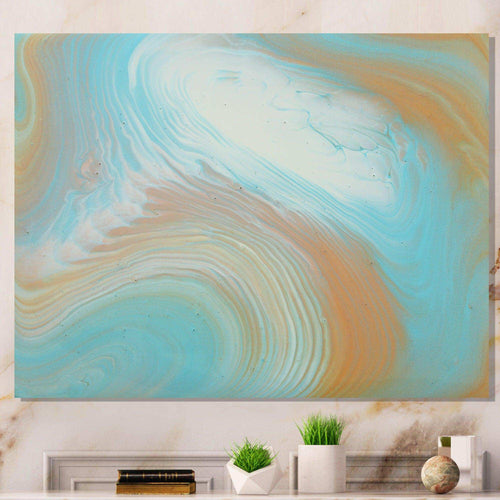 Turquoise Gold and Blue Marble - Bedroom Wall Art