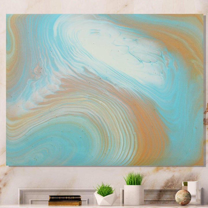 Turquoise Gold and Blue Marble - Bedroom Wall Art