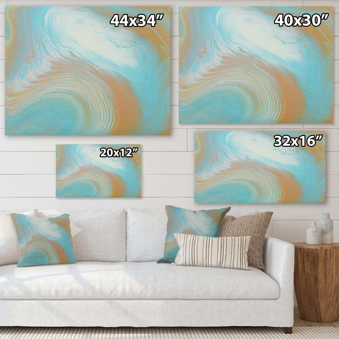 Turquoise Gold and Blue Marble - Bedroom Wall Art