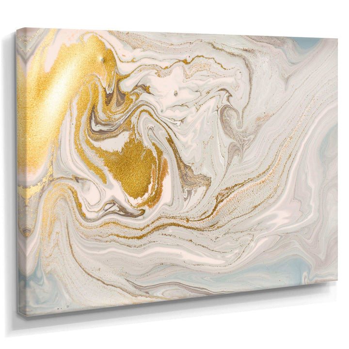 Pastel and Gold Glitter Marble - Canvas Wall Art