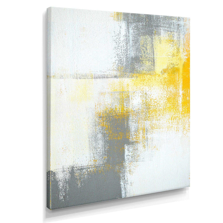 Grey and Yellow Blue Abstract XI - Canvas Wall Art