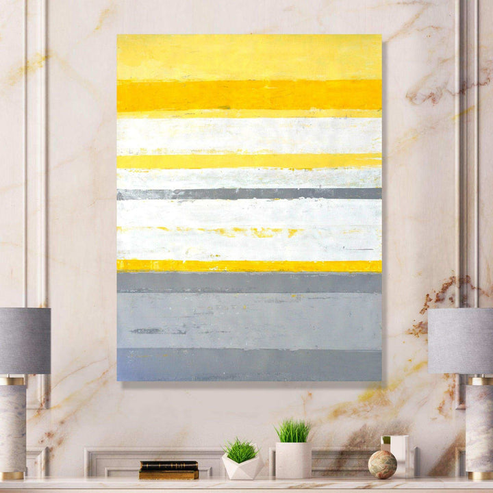 Grey and Yellow Blue Abstract XIII - Modern Living Room Wall Decor