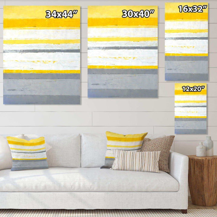 Grey and Yellow Blue Abstract XIII - Modern Living Room Wall Decor