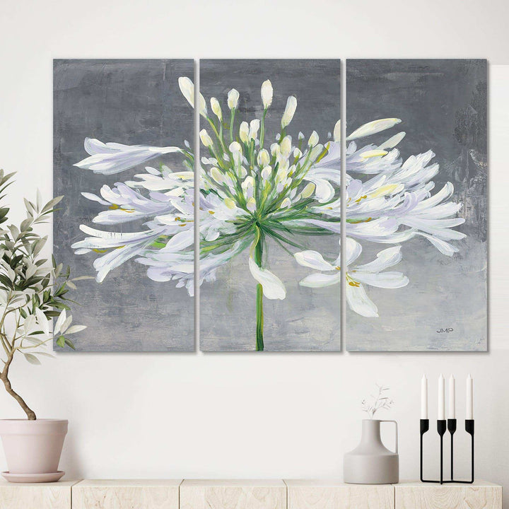 Flower Cleome Splash I - Cottage Multi-Panels Wall Art 3 Prints
