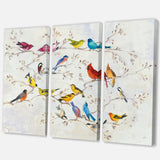Multi-Color Bird on Tree Modern Farmhouse Canvas Art - 36x28 - 3 Panels