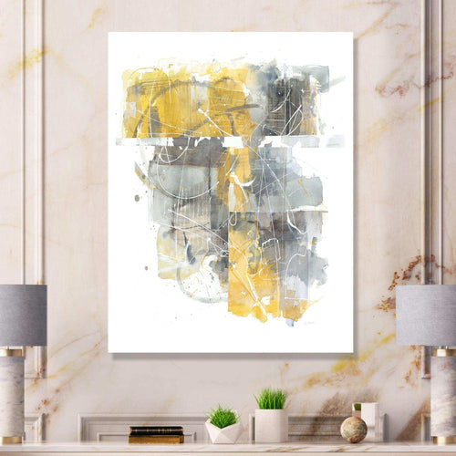 Moving In and Out of Traffic II Yellow Grey - Modern Wall Art Prints