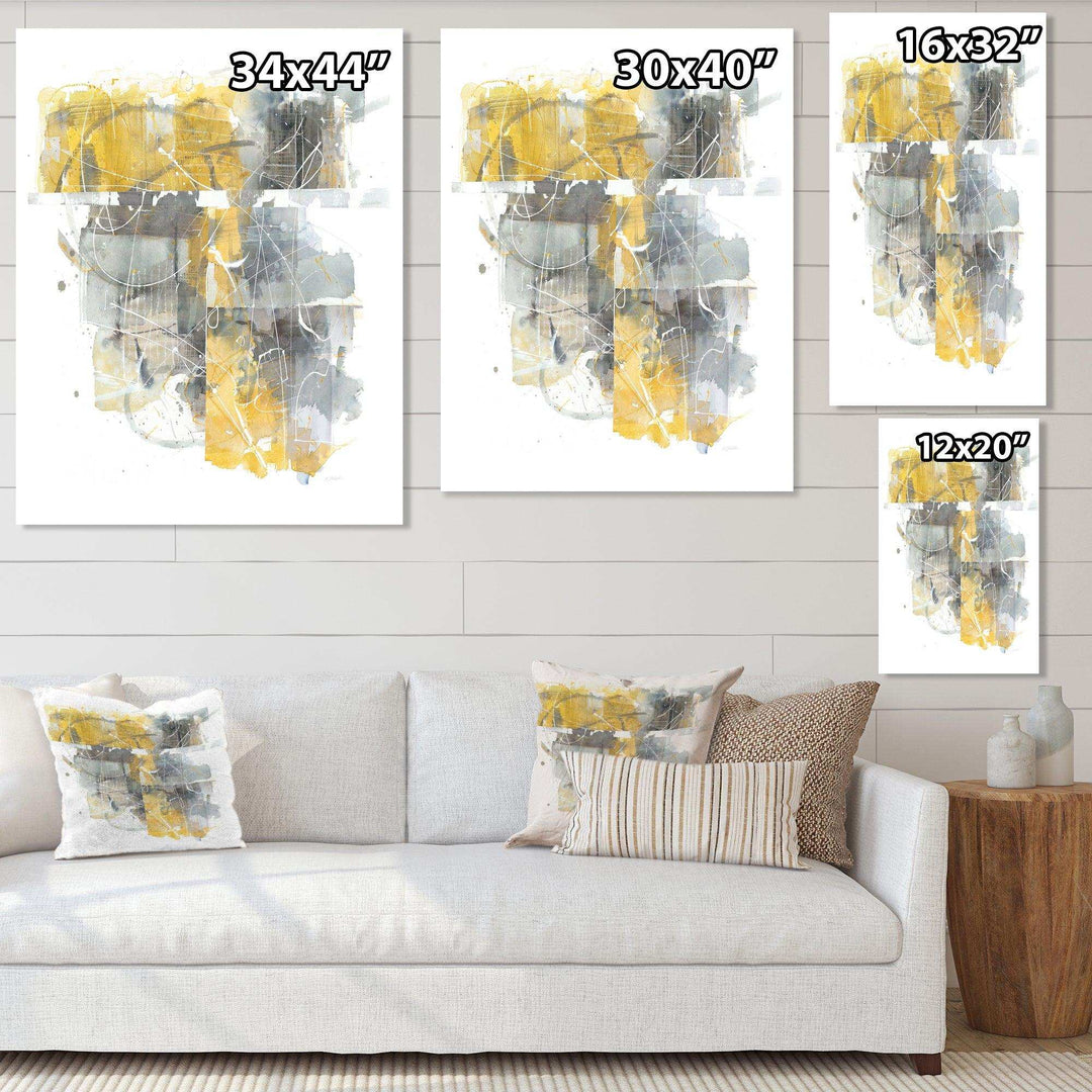Moving In and Out of Traffic II Yellow Grey - Modern Wall Art Prints