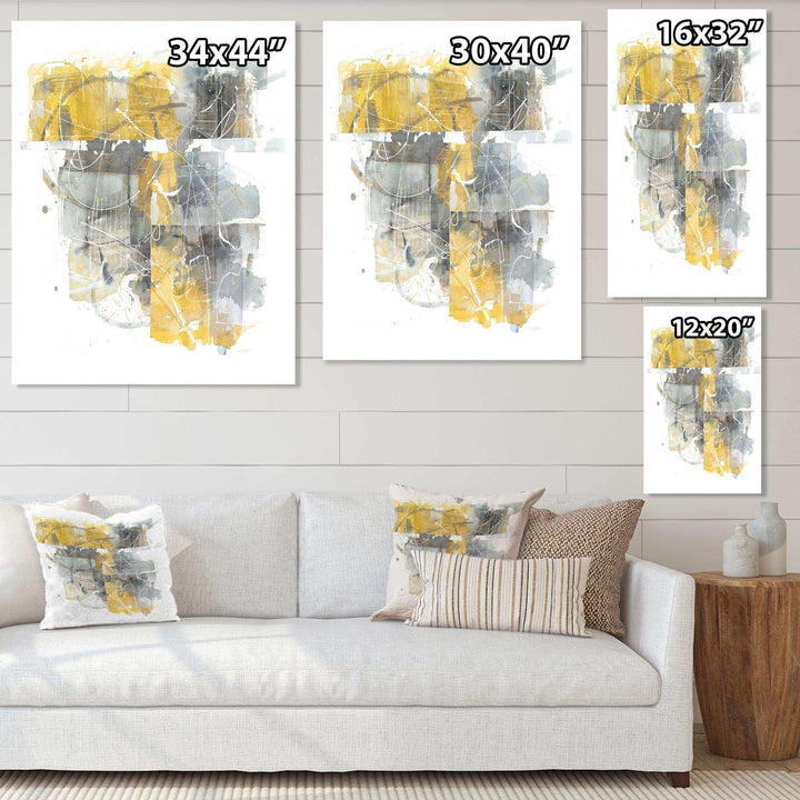 Moving In and Out of Traffic II Yellow Grey - Modern Wall Art Prints