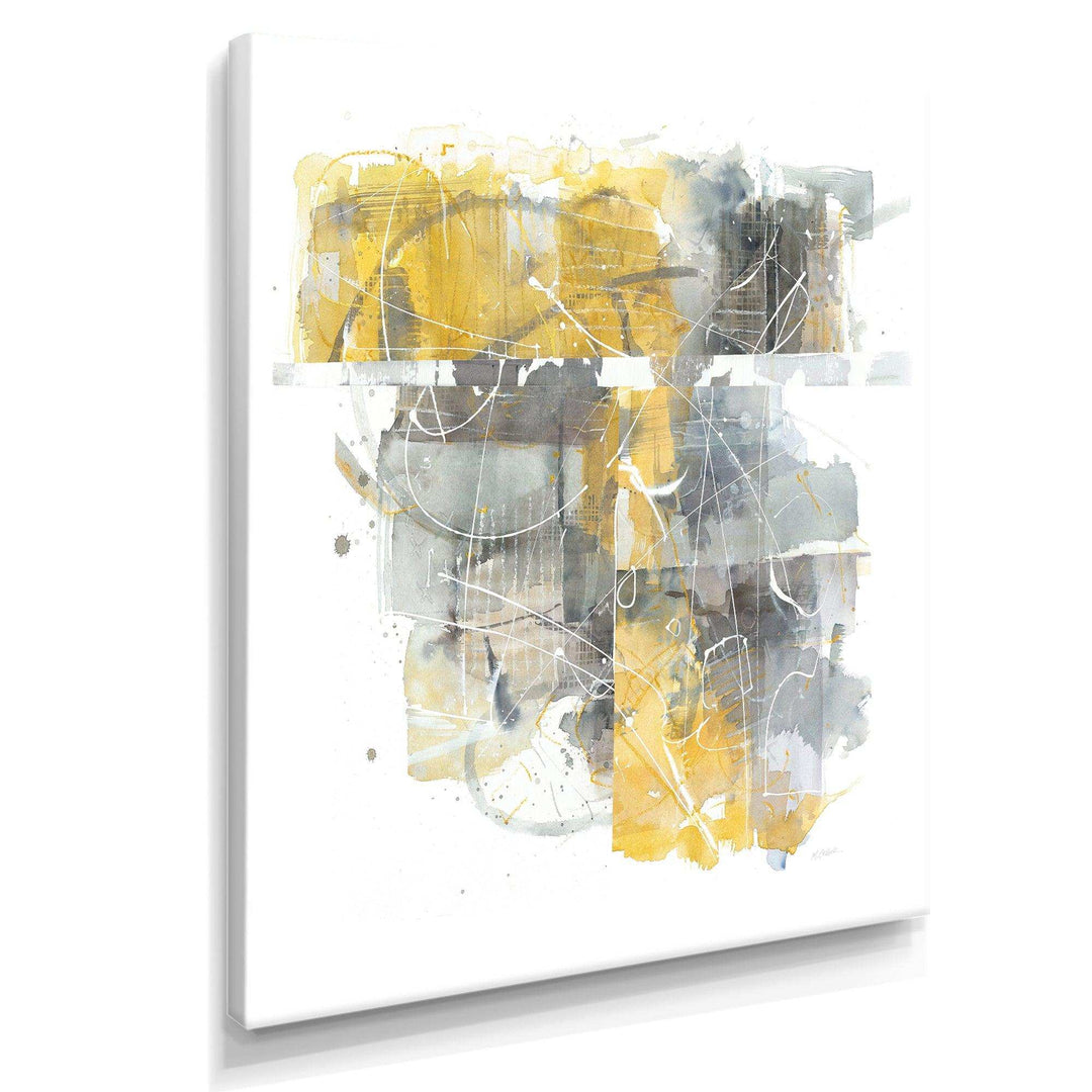 Moving In and Out of Traffic II Yellow Grey - Modern Wall Art Prints