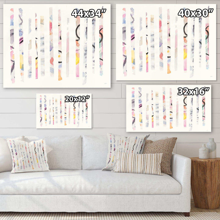 Multi-Color Geometric Bars - Modern Bedroom Wall Art