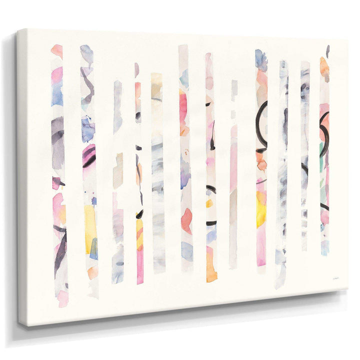 Multi-Color Geometric Bars - Modern Bedroom Wall Art