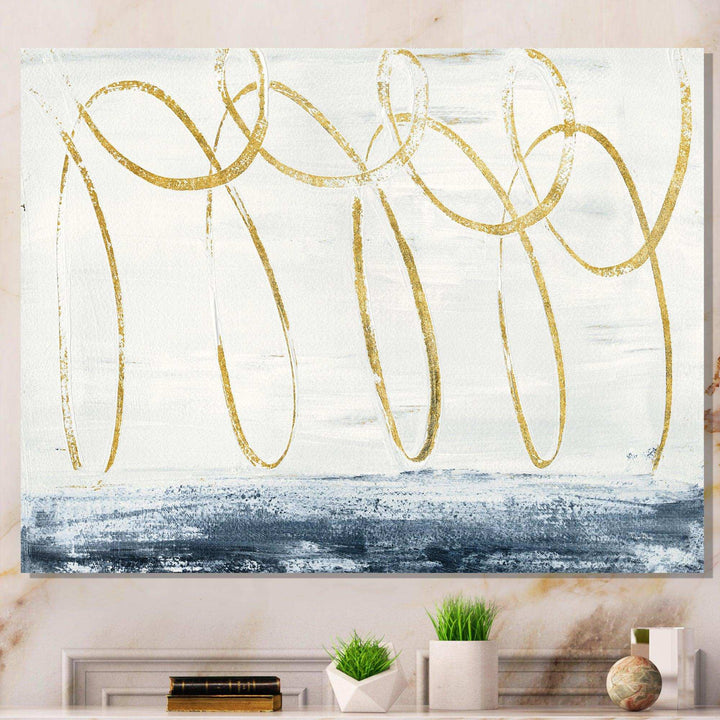 Gold Abstract Geometric Shape - Modern Wall Art Prints