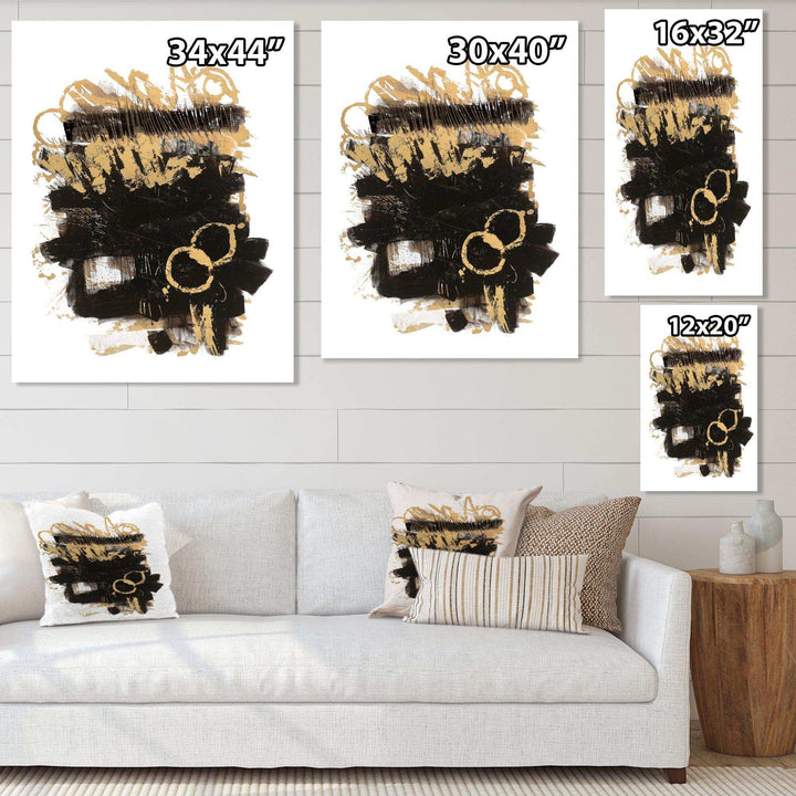 Gold and Black drift II - Modern Living Room Wall Decor