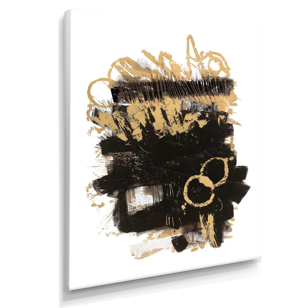 Gold and Black drift II - Modern Living Room Wall Decor
