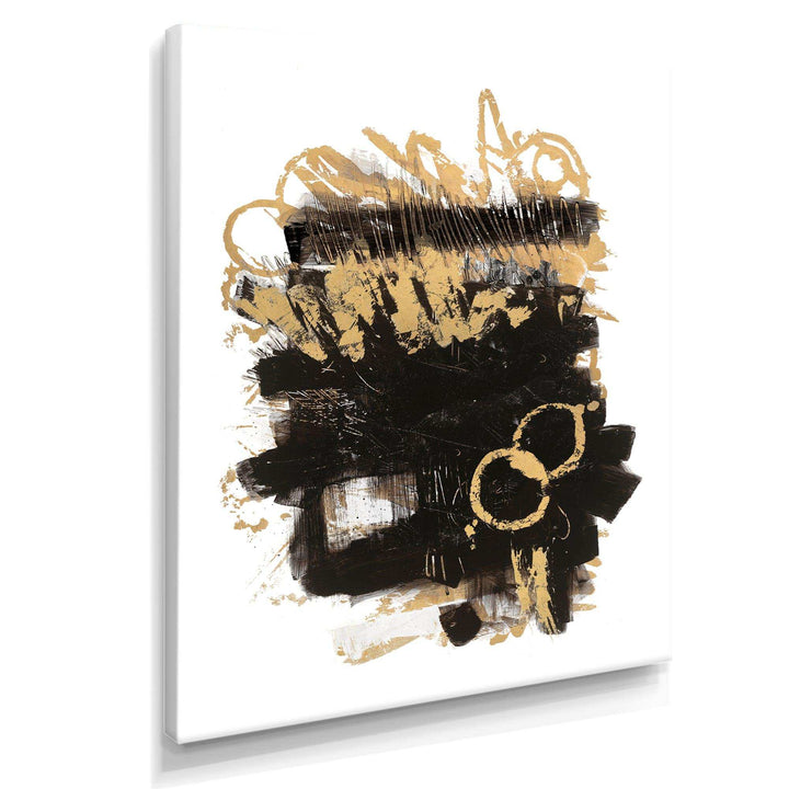 Gold and Black drift II - Modern Living Room Wall Decor