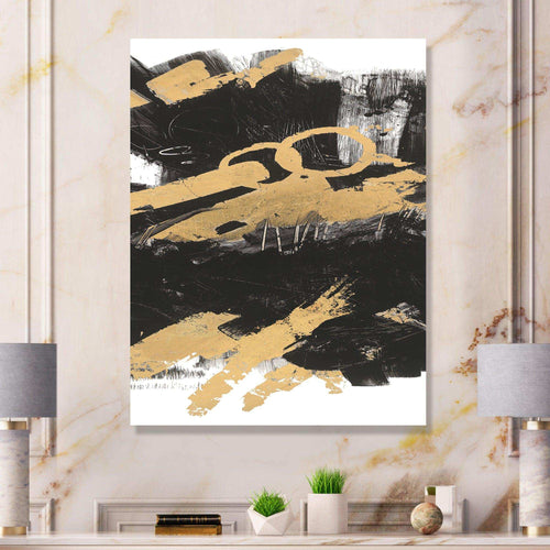 Gold and Black drift IV - Modern Living Room Wall Decor