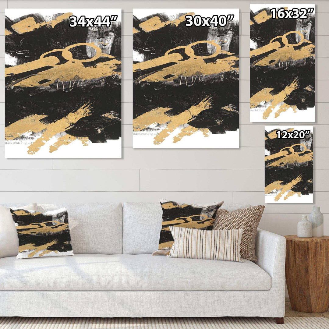Gold and Black drift IV - Modern Living Room Wall Decor