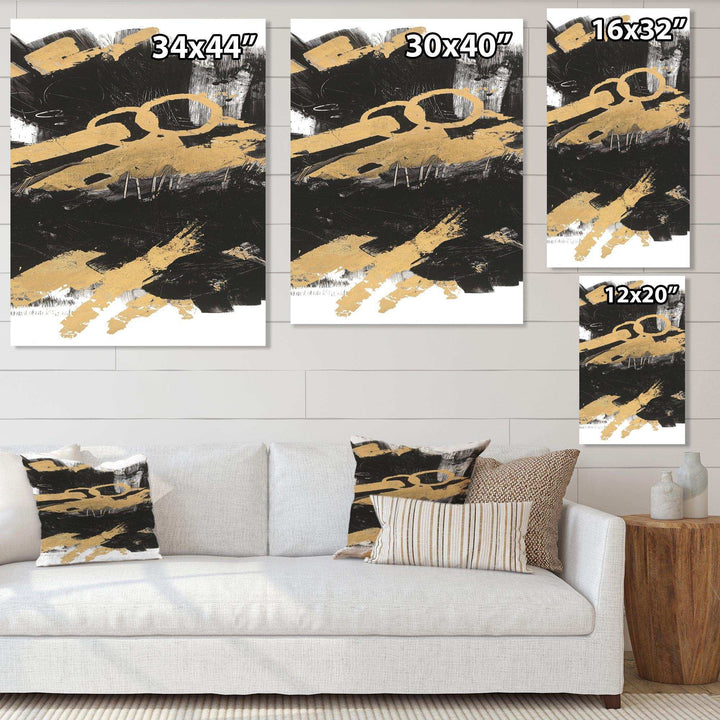 Gold and Black drift IV - Modern Living Room Wall Decor