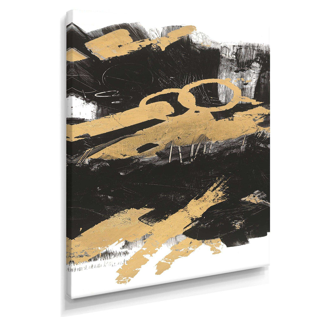 Gold and Black drift IV - Modern Living Room Wall Decor