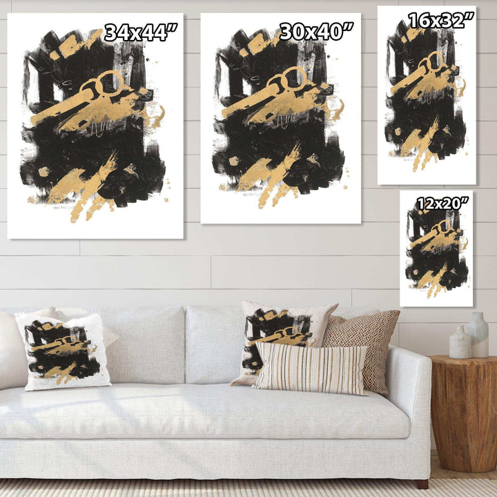 Gold and Black drift I - Modern Canvas Wall Art