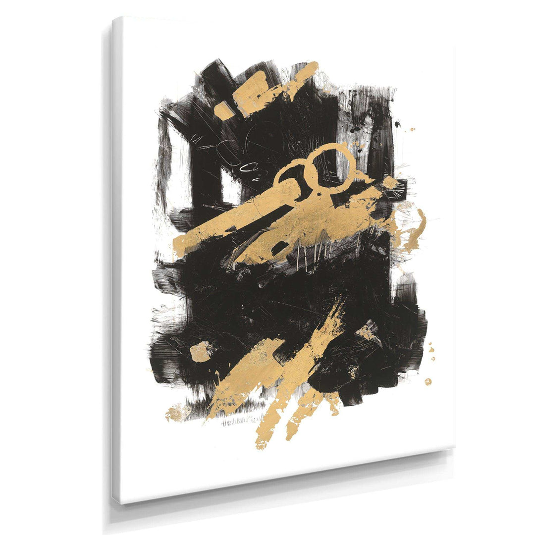 Gold and Black drift I - Modern Canvas Wall Art