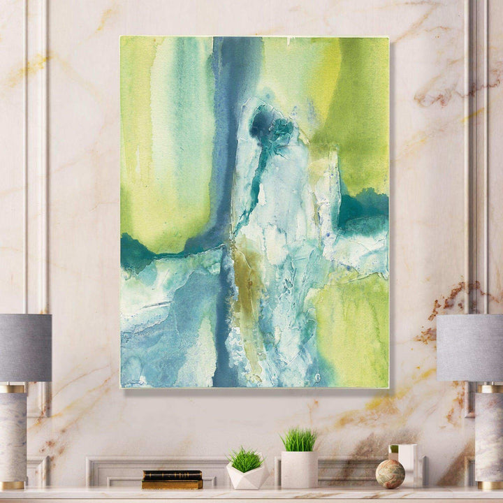 Yellow and Blue Splash - Modern Canvas Wall Art
