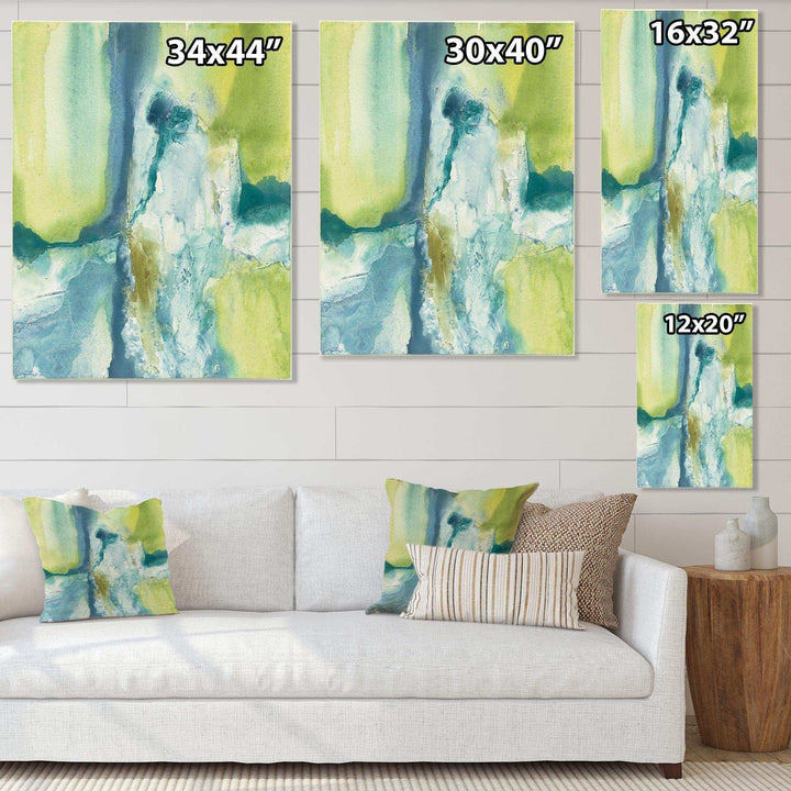 Yellow and Blue Splash - Modern Canvas Wall Art