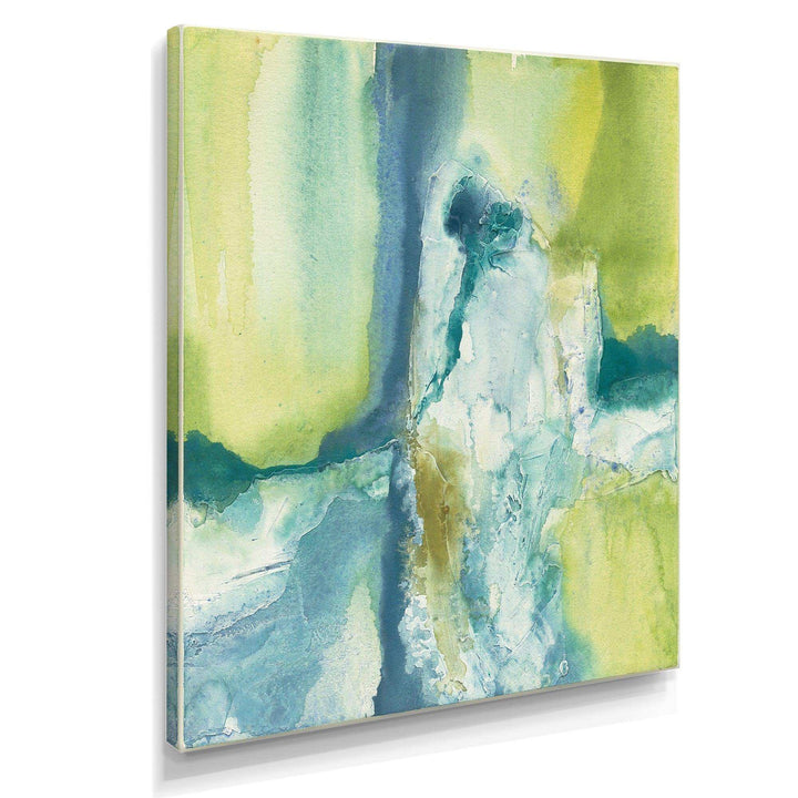Yellow and Blue Splash - Modern Canvas Wall Art