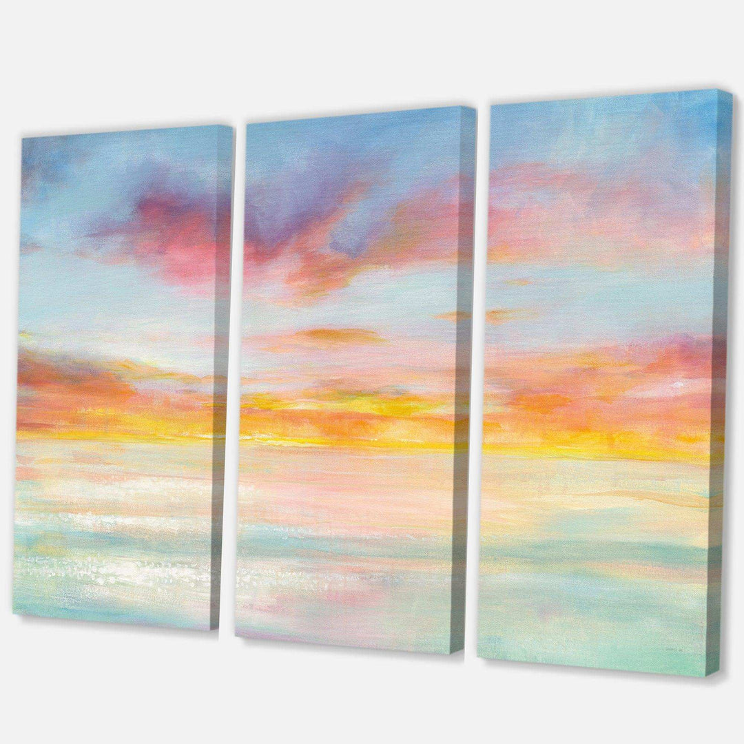 Pastel Pink And Blue Clouds - Abstract Multi-Panels Wall Art 3 Prints