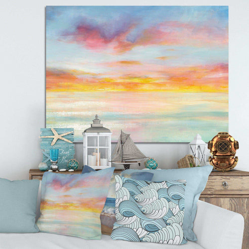 Pastel Pink And Blue Clouds - Nautical & Coastal Wall Art Prints