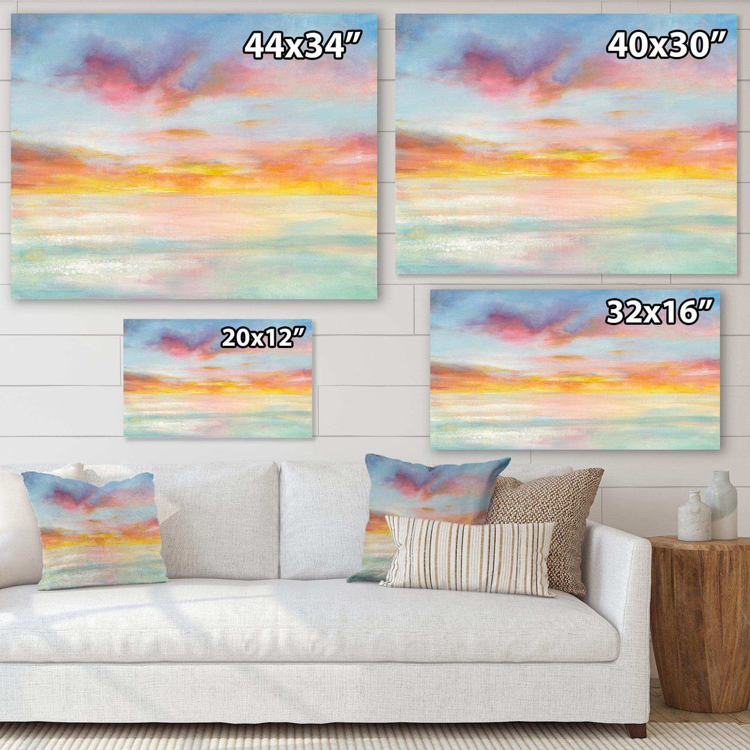 Pastel Pink And Blue Clouds - Nautical &amp; Coastal Wall Art Prints