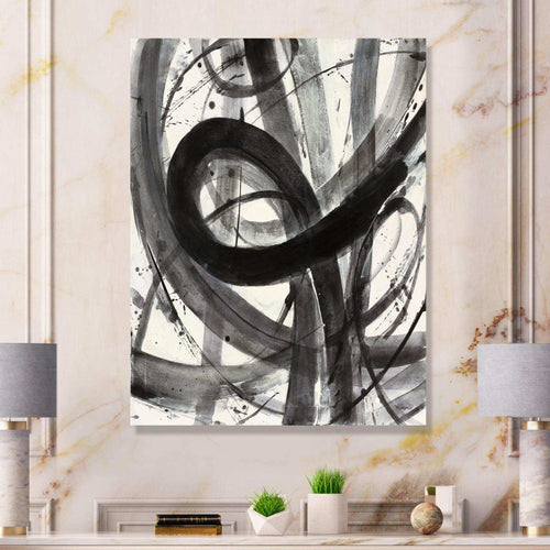 Black and White Minimalistic Painting - Modern Canvas Wall Art