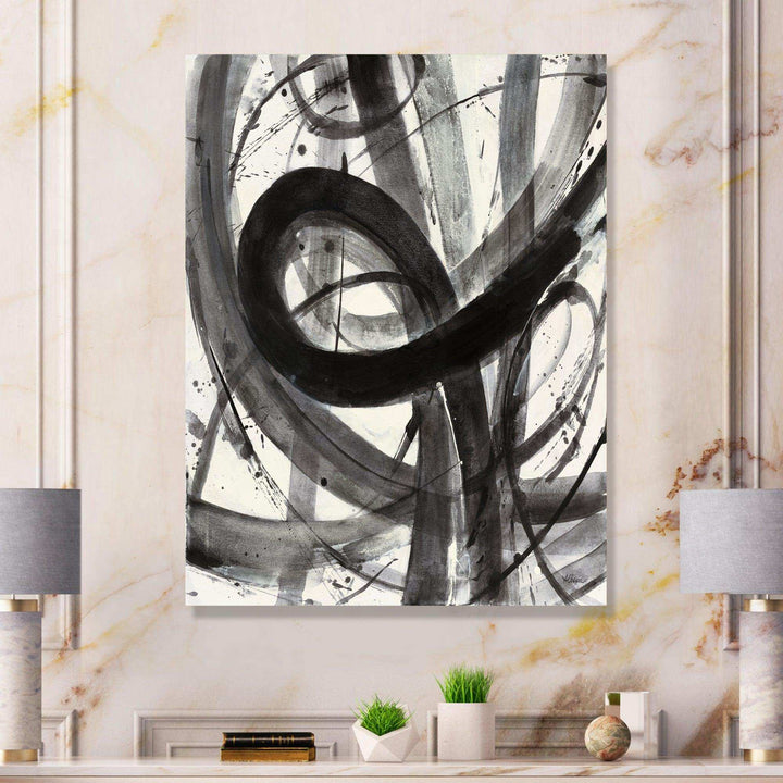 Black and White Minimalistic Painting - Modern Canvas Wall Art